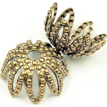 Materiál na výrobu šperku CZ Kaplík děrovaný 10mm staré zlato