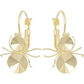 Náušnice Crystal-ZONE Náušnice Pavouk Rivoli 6/8mm gold plating 24kt