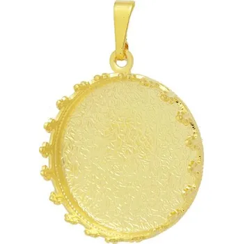 Přívěsek Crystal-ZONE Přívěsek Queen Kruh 18mm zlato