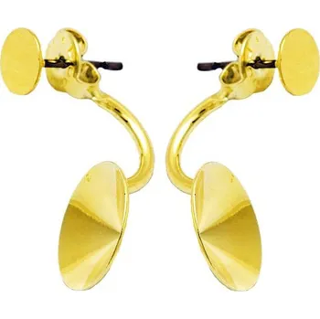 Náušnice Crystal-ZONE Náušnice DOUBLE Heart 10mm/rivoli 12mm gold plating 24kt