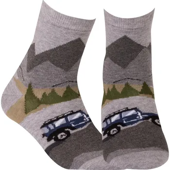 Chlapecké vzorované ponožky WOLA MOUNTAIN TRIP šedé Velikost: 21-23