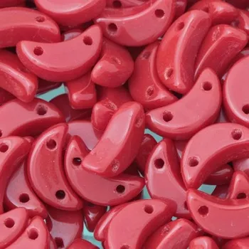 Korálek CZ Korálek mačkaný MOON DUO 9mm červená