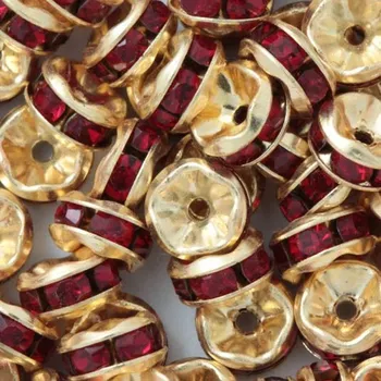 Korálek CZ Šatonová rondelka 5mm zlato/siam