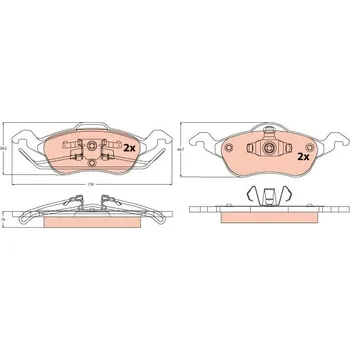 Brzdová destička Sada brzdových destiček, kotoučová brzda TRW GDB1358