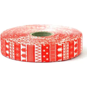 Stuha CZ Stuha atlasová vánoce 20mm červená