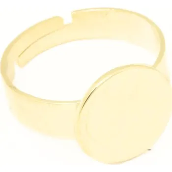 Prsten Crystal-ZONE Prsten s ploškou 12mm chirurgická ocel gold plating 24kt