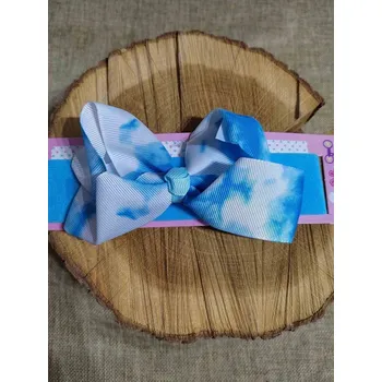 Čelenka Dětská pružná čelenka batikovaná barva tyrkysová