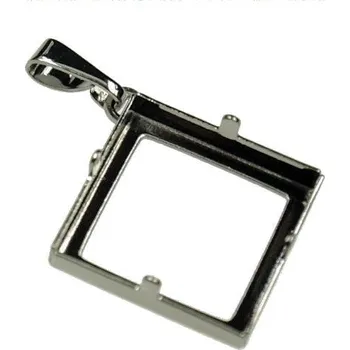 Přívěsek Crystal-ZONE Přívěšek SquareRing 14mm krapny ruthenium