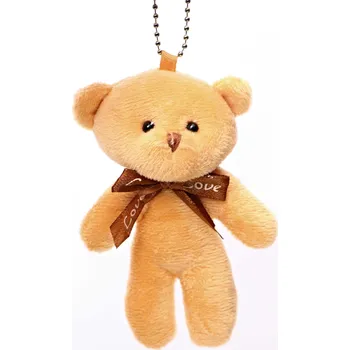 Magieprirody.cz Přívěsek na klíče plyšový medvídek světle hnědý 12 cm #PLY03 medvěd s mašlí