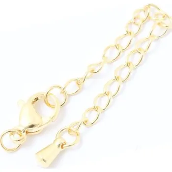 Řetízek Crystal-ZONE Adjustační řetízek s karabinkou 50mm chirurgická ocel gold plating 24kt