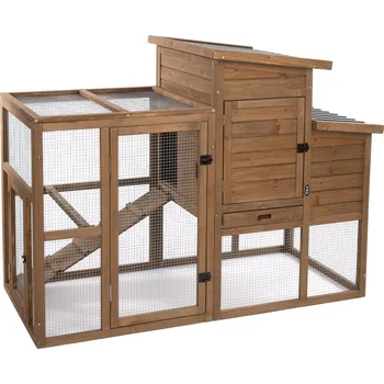 kurník TIAKI dřevěný kurník ranč - 156x79,5x116,3cm