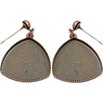 Náušnice Crystal-ZONE Náušnice bimbací Trojhran 20mm stará měď