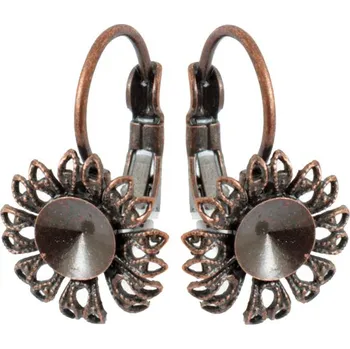 Náušnice Crystal-ZONE Náušnice Filigrán Rivoli 6mm Stará měď