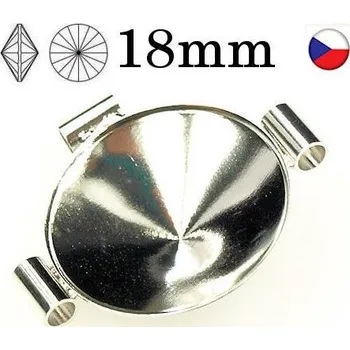 Korálek Crystal-ZONE Spojoavací komponent trubička Rivoli 18mm rhodium