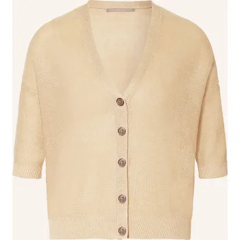 Dámský svetr (The Mercer) N.Y. Dámský Pletený Kardigan Ze Lnu, béžová, 34