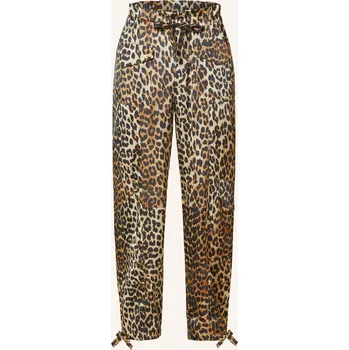 Dámské kalhoty Ganni Dámské Cargo Kalhoty Ze Saténu, světle hnědá / hnědá /...