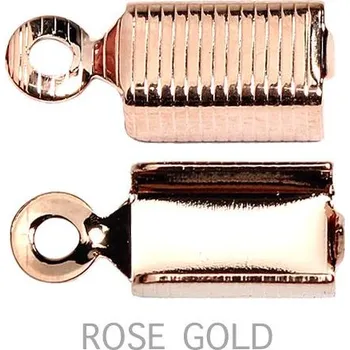 Materiál na výrobu šperku CZ Koncovka na kůži 3,5/12mm ROSE GOLD
