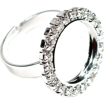 Prsten Crystal-ZONE Prsten crystalROCKS STRASS kruh 15mm rhodium