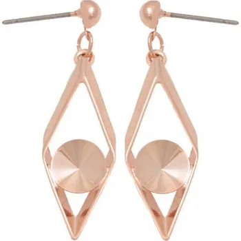 Náušnice Crystal-ZONE Náušnice bimbací kosočtverec Rivoli 8mm rose gold