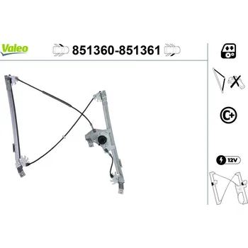 Stahovačka okna Zvedací zařízení oken VALEO 851360