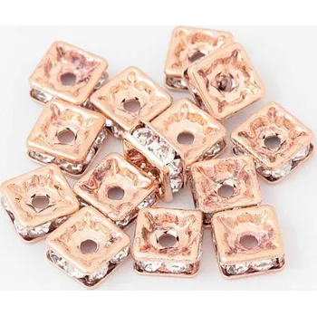 Korálek CZ Štrasová rondelka 8/8mm rose gold