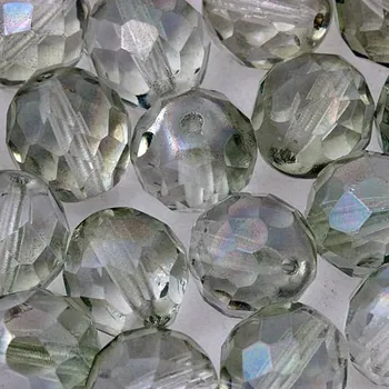 Korálek CZ Korálky broušené 12mm světle zelená listr (8ks)