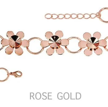 Náramek Crystal-ZONE Náramek kytička LUX Rivoli 8/18mm rose gold