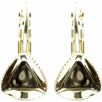 Náušnice Crystal-ZONE Náušnice Angled Cube 8mm gold plating 24kt