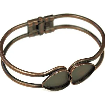 Náramek Crystal-ZONE Náramek Srdce 16mm stará měď