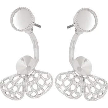 Náušnice Crystal-ZONE Náušnice DOUBLE disco ball 8mm/filigrán rivoli 6mm rhodium