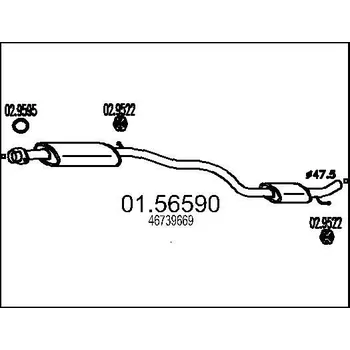 Auto-moto Střední tlumič výfuku MTS 01.56590
