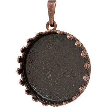 Přívěsek Crystal-ZONE Přívěsek Queen Kruh 18mm stará měď