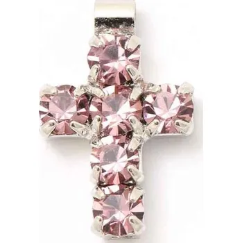 Přívěsek Crystal-ZONE Přívěsek křížek 10/7mm light amethyst/rhodium