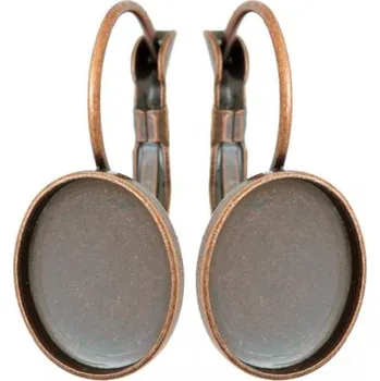 Náušnice Crystal-ZONE Náušnice Oválek 12/10mm stará měď