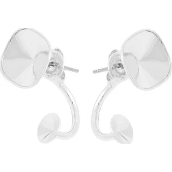 Náušnice Crystal-ZONE Náušnice DOUBLE Square10mm/rivoli 6mm rhodium