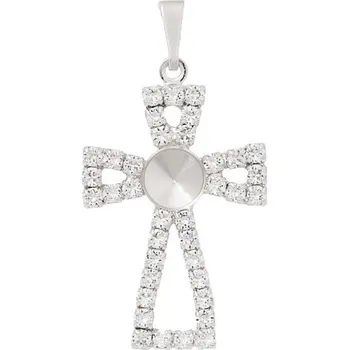 Přívěsek Crystal-ZONE Přívěsek Keltský Kříž Rivoli 6mm strass rhodium
