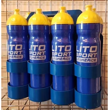 Láhev Sportovní láhve na pití 1l 8ks + nosič modrá/modrá/žlutá