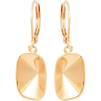 Náušnice Crystal-ZONE Náušnice Cushion 14/10mm rose gold