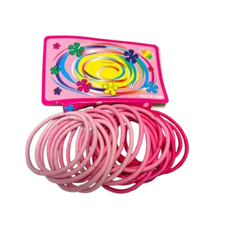 Gumičky na vlasy dívčí 24 ks růžové