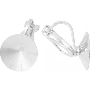 Náušnice Crystal-ZONE Naušnice klipsa Rivoli 12mm rhodium