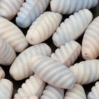 Korálek CZ Korálek mačkaný ŠIŠKA 14/6mm světle růžová žíhaná