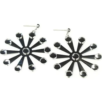 Náušnice Crystal-ZONE Náušnice bimbací kytka LUX Xilion Rose ss20/40mm rhodium