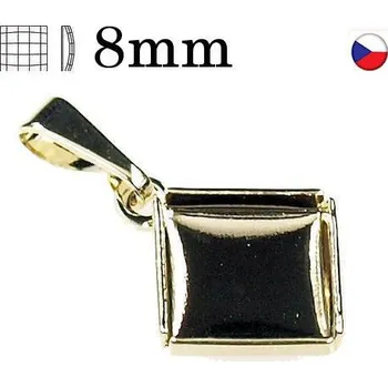 Materiál na výrobu šperku Crystal-ZONE Přívěšek Chessboard 8mm gold plating 24kt