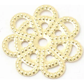 Materiál na výrobu šperku Crystal-ZONE Filigrán kytka 12mm gold plating 24kt