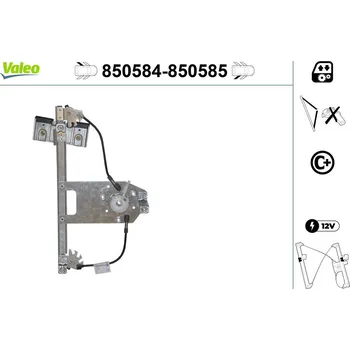 Stahovačka okna Zvedací zařízení oken VALEO 850584