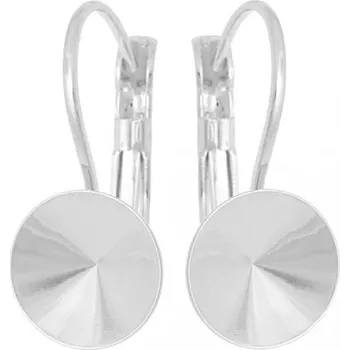 Náušnice Crystal-ZONE Náušnice Rivoli 10mm rhodium