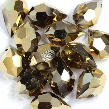 Korálek CZ MC perle DROPS 10/6mm light topaz GSHA