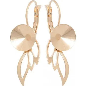 Náušnice Crystal-ZONE Náušnice Křídlo Rivoli 12mm rose gold