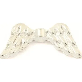 Materiál na výrobu šperku Korálek kovový Andělská křídla 20/9mm stříbro