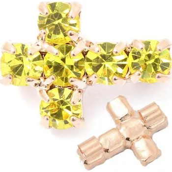 Přívěsek Crystal-ZONE Korálek křížek 10/7mm „horizontal“ citrine/rose gold